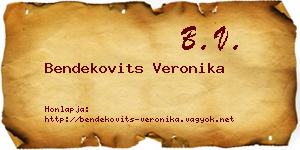 Bendekovits Veronika névjegykártya